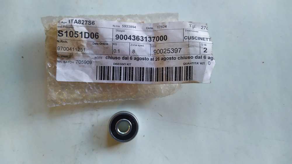 cuscinetto portiera piaggio porter zaps90ch - zaps90ph - zaps90th - zaps90vh