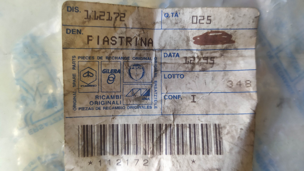 piastrina tirante leva cambio ape 703 - ape car