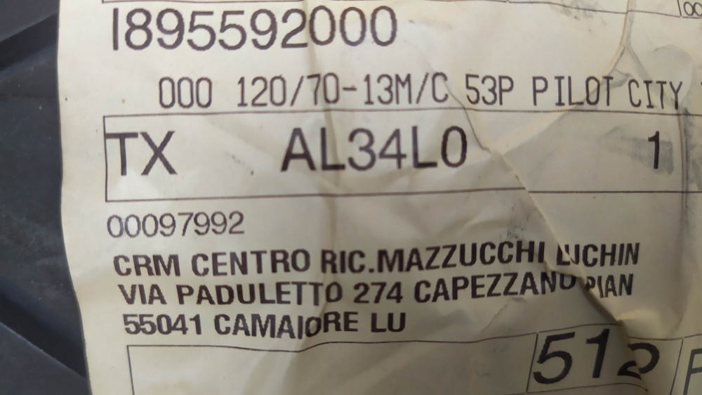 copertone michelin 120/70/13m/c 53p pilot city