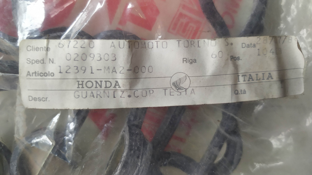 guarnizione coperchio testa honda cbx 1000 - s/sport