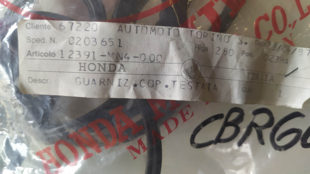 guarnizione punterie honda cbr600f