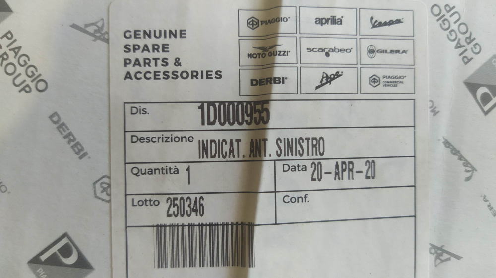 freccia anteriore sx piaggio liberty iget 50 ´15 - ´20