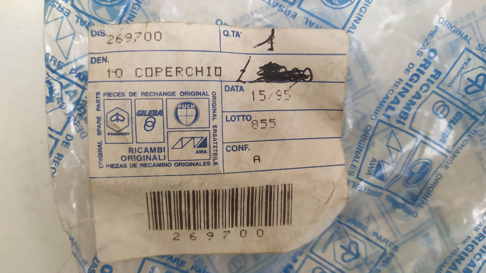 coperchio dx forcella piaggio free i serie