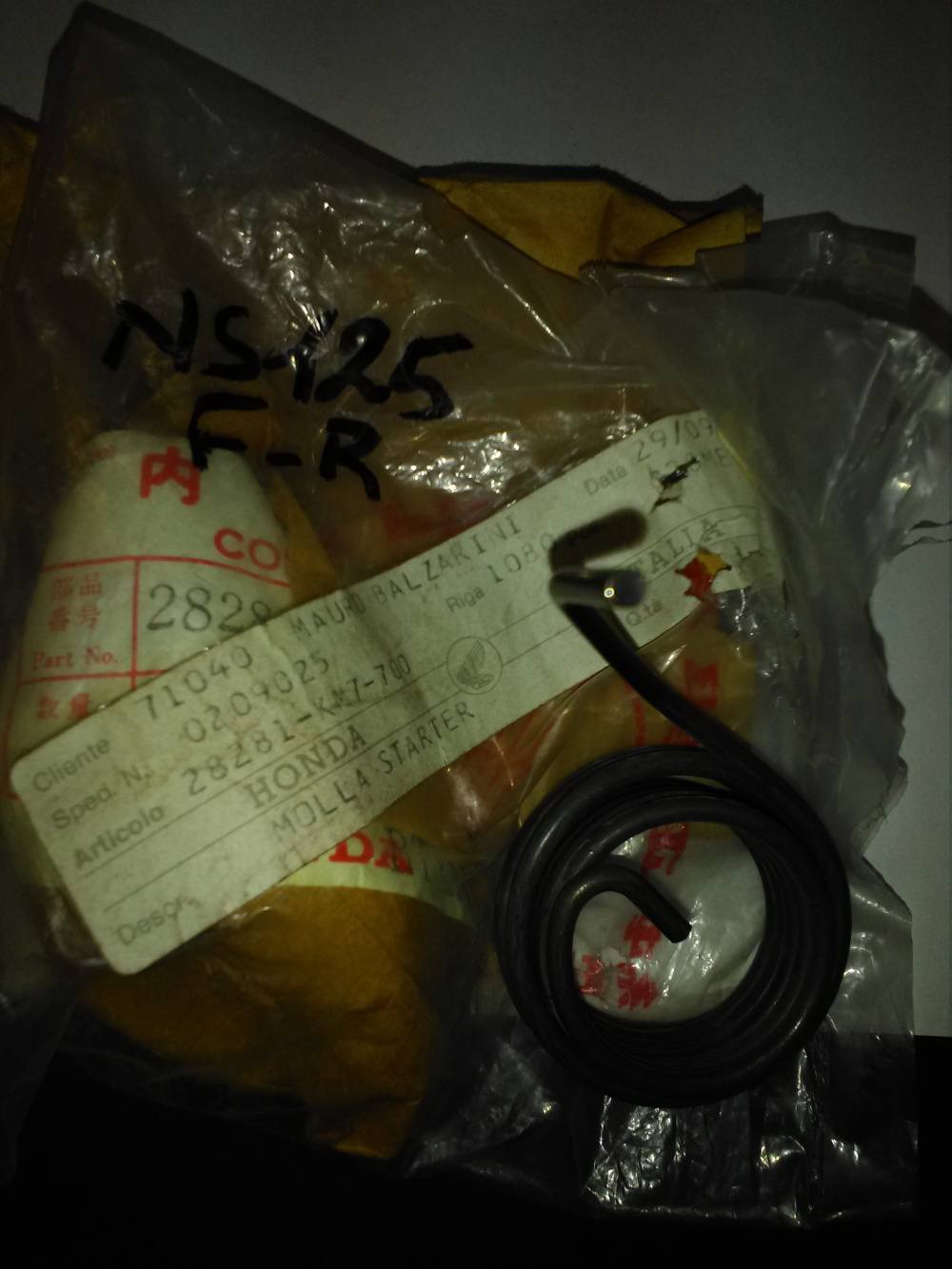 molla kick starter honda ns125f - ns125r