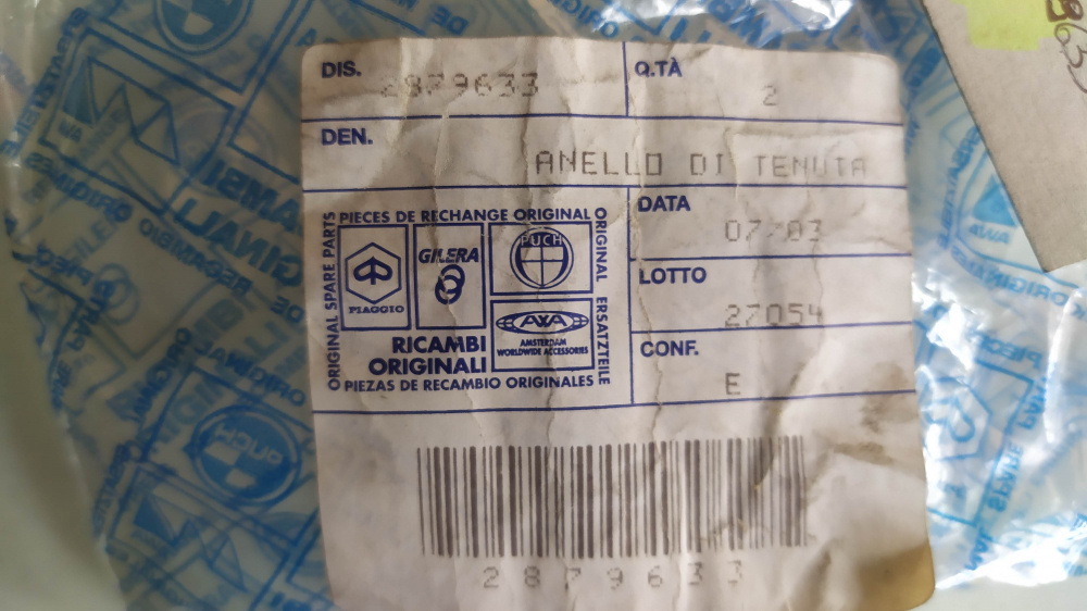 paraolio di banco lato variatore motori piaggio 4 tempi 50 cc. 125 cc. anni ´08-´13