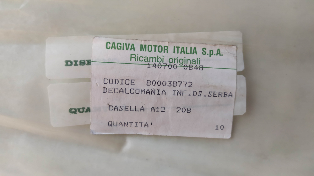 adesivo cagiva inferiore destro serbatoio