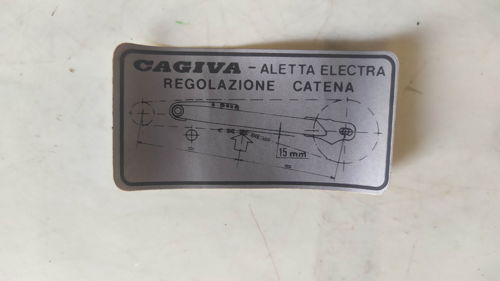 adesivo regolazione catena cagiva aletta electra