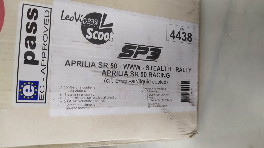 marmitta leovince sp3 aprilia sr 50 www - stealth - rally - racing cilindro orizzontale aria e liquido