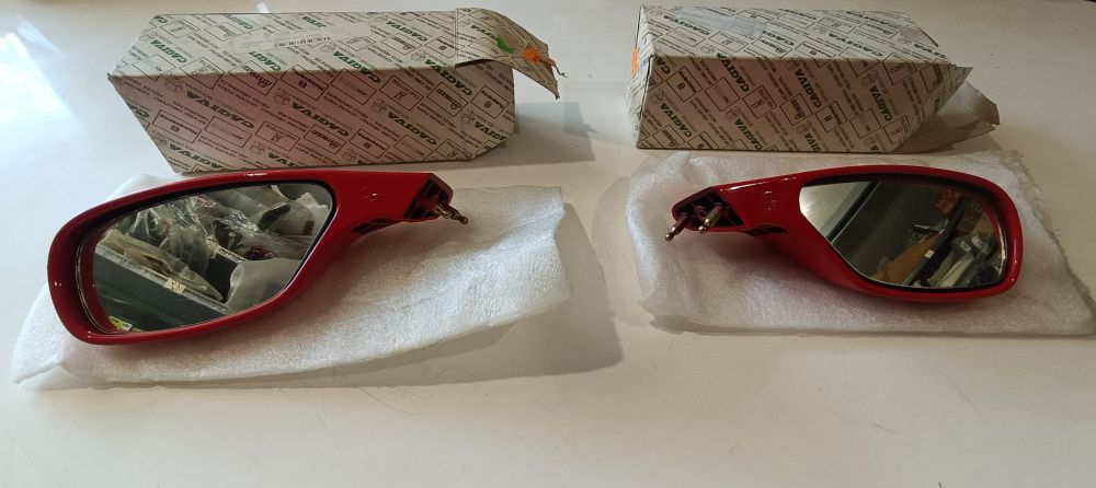 coppia specchietti nuovi originali rossi cagiva mito racing