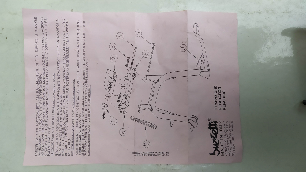 cavalletto centrale buzzetti malaguti f12 - f15 mbk ovetto