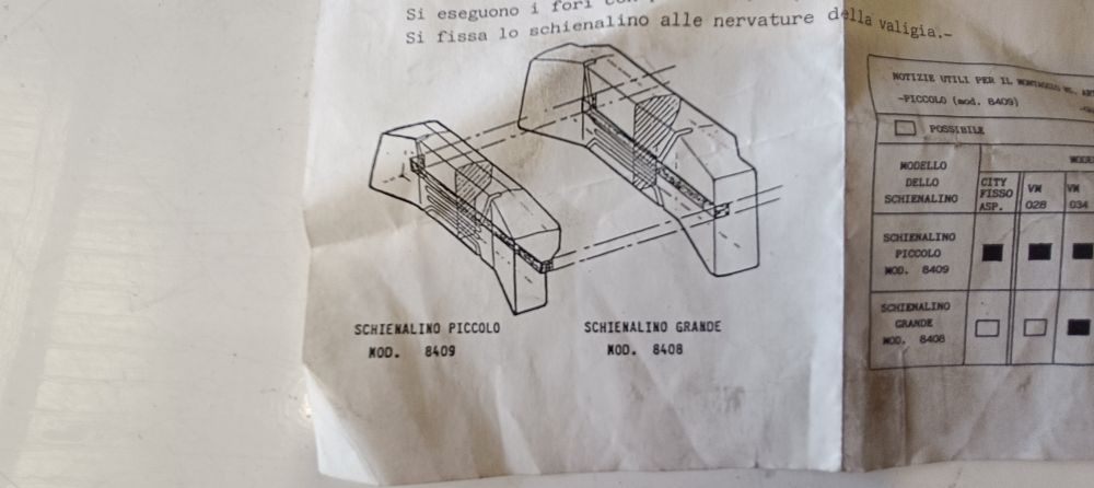 schienale grande nuovo per bauletti nonfango