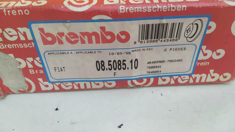 coppia dischi freno brembo 08.5085.10 per fiat