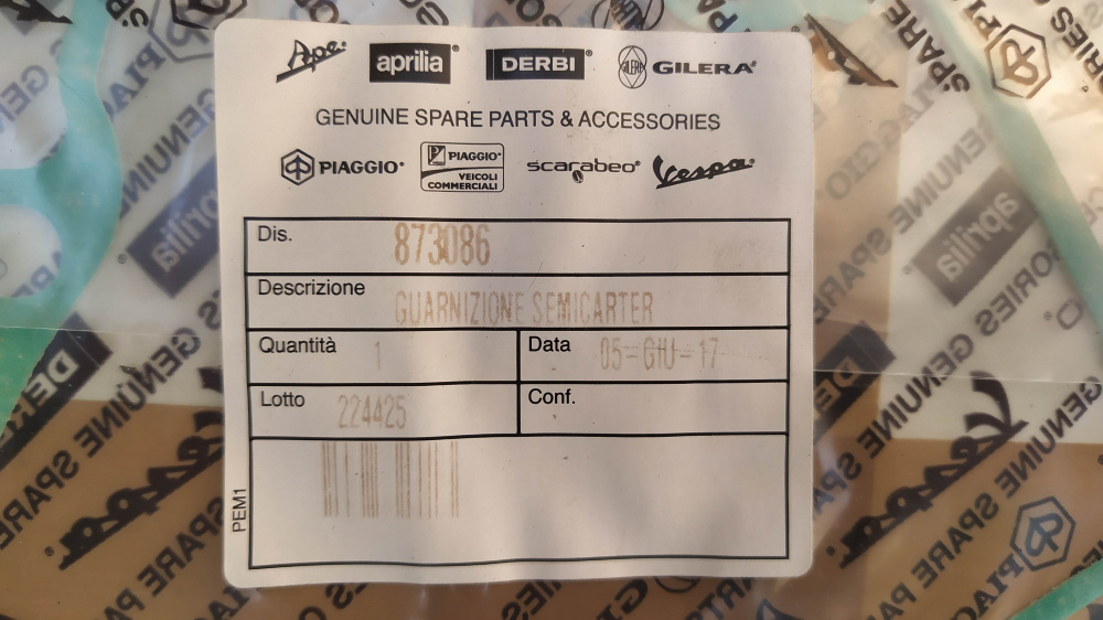guarnizione semicarte aprilia rs4 125 &acute;11 - &acute;16 - rx &acute;18