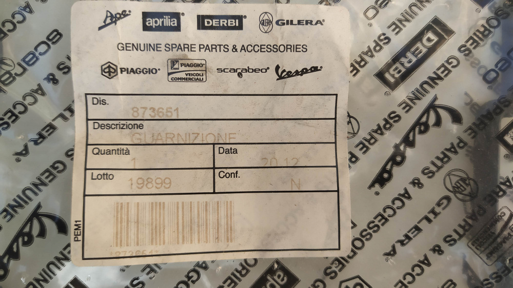 guarnizione testa aprilia scarabeo 125/200 ´07-´10 - rs4 125 ´12-´16 - derbi terra