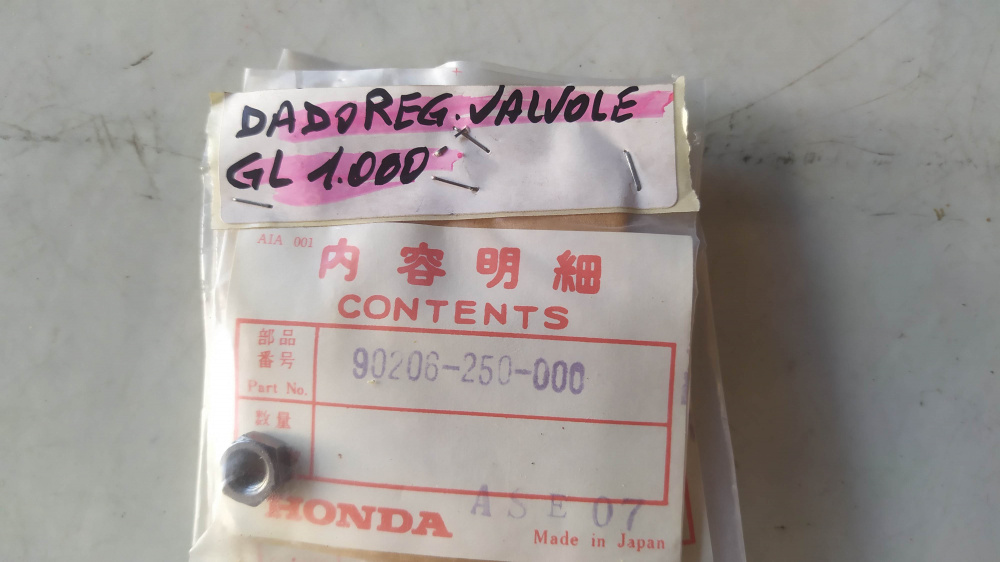 dado registro valvole gl1000