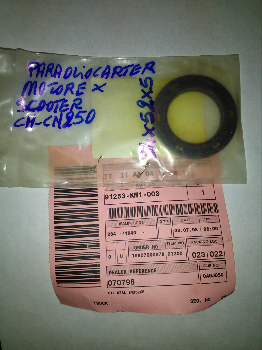 paraolio 34x52x5 carter scooter ch250 - cn250