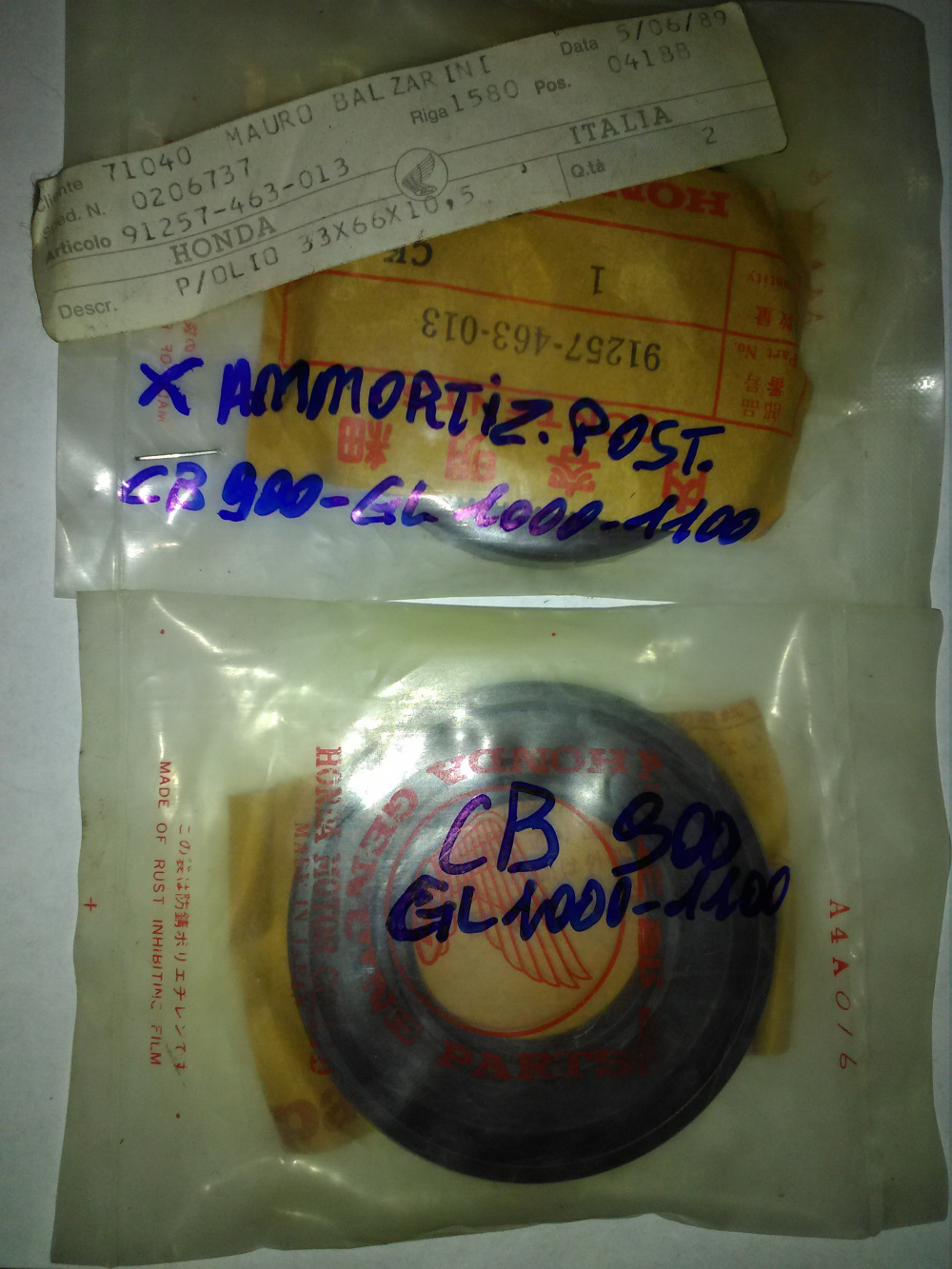 paraolio 33x66x10,5 ammortizzatore posteriore honda cb900 - gl1000 - gl1100