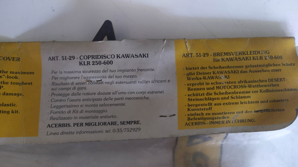 kit copridisco rosso acerbis 51-29 per kawasaki klr 250 ´86-´88 - klr 600 ´86