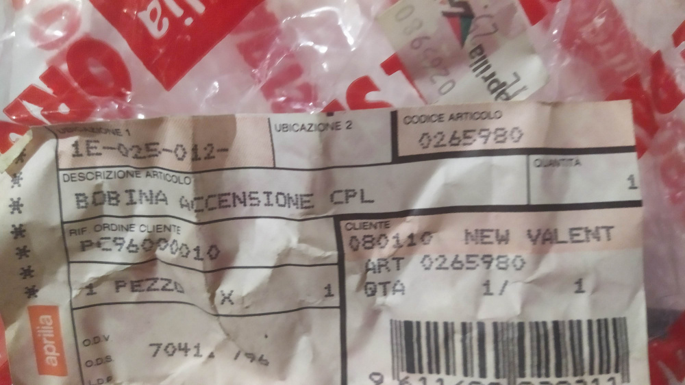 bobina accensione completa aprilia red rose 125