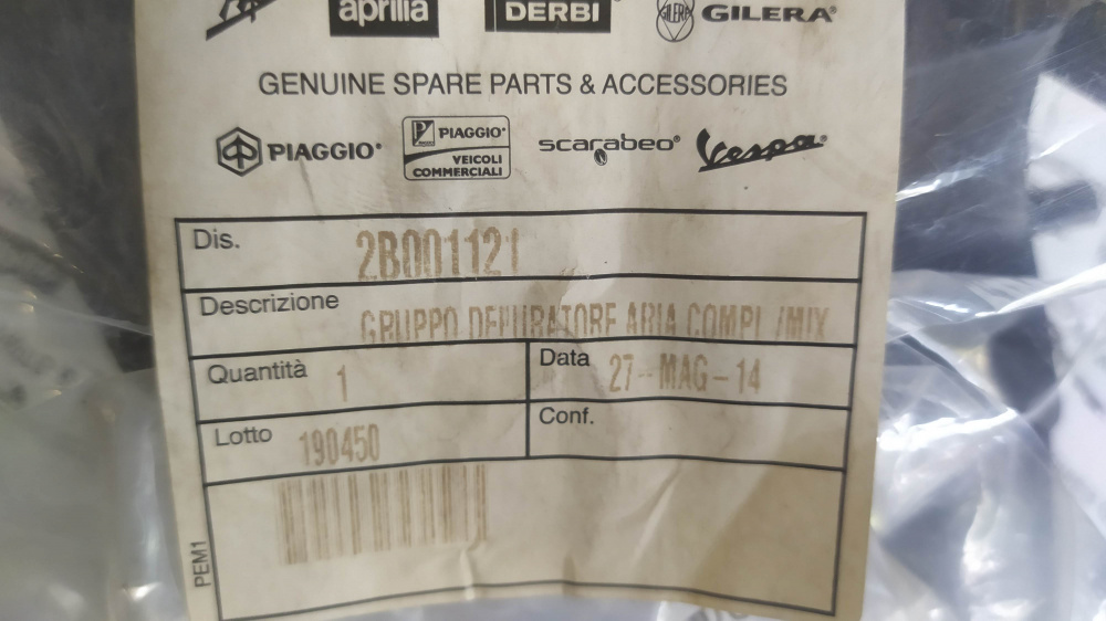 gruppo depuratore aria aprilia scarabeo 100 ´14