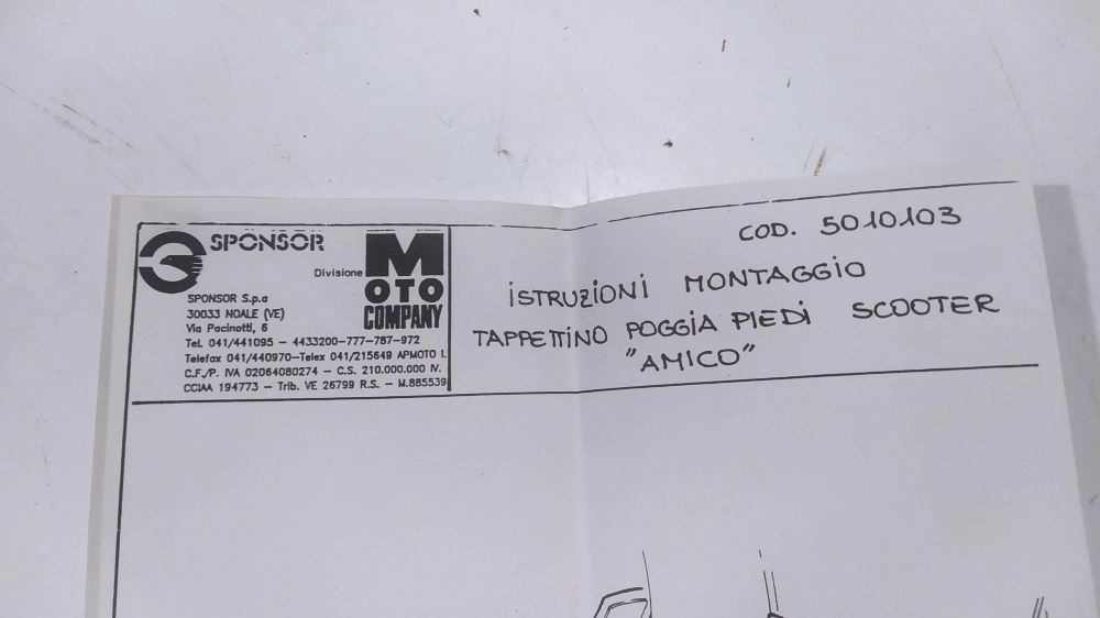 tappetino originale sponsor moto company per aprilia amico
