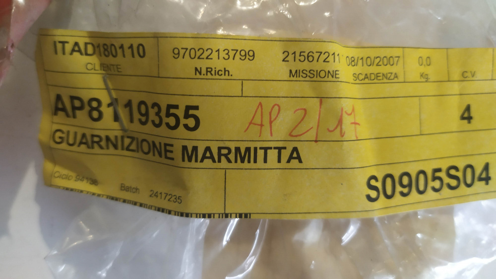 guarnizione marmitta