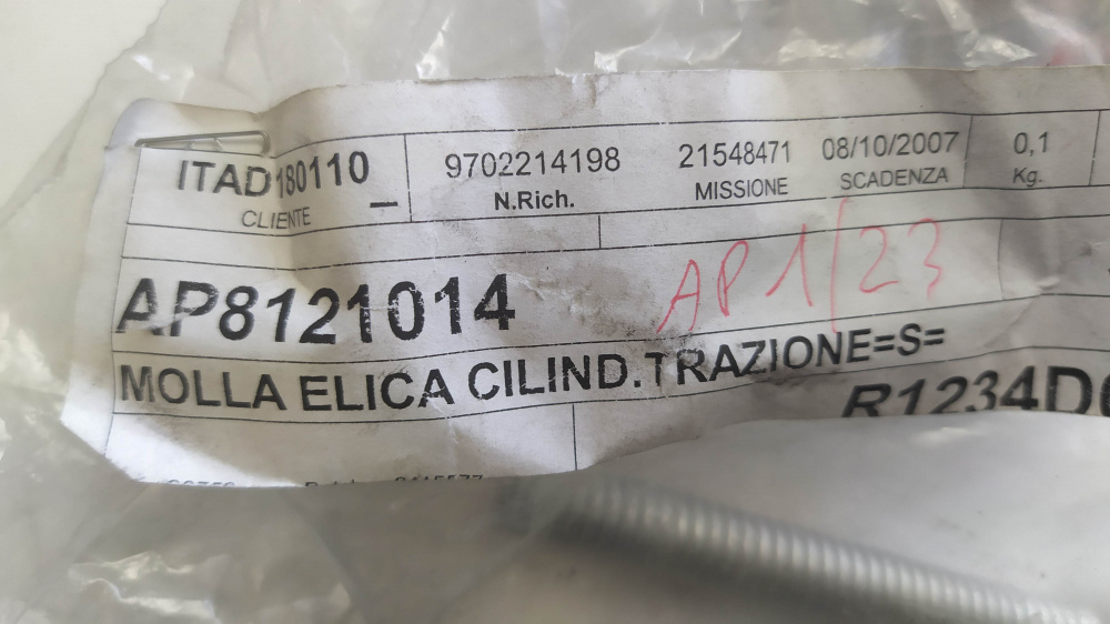 molla elica cilind.trazione