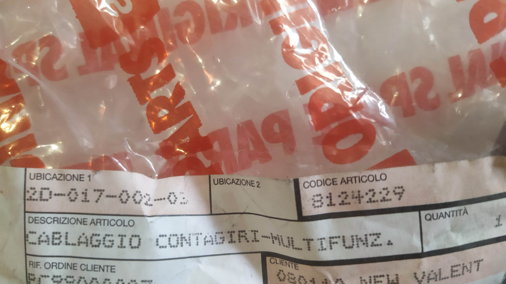 cablaggio contagiri - multifunzione aprilia