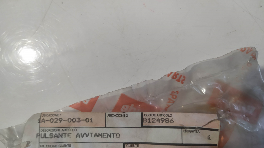 pulsante avviamento