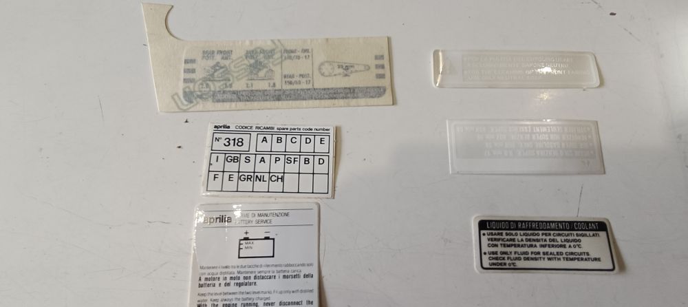 kit adesivi originali non completi aprilia rs 125 replica nero