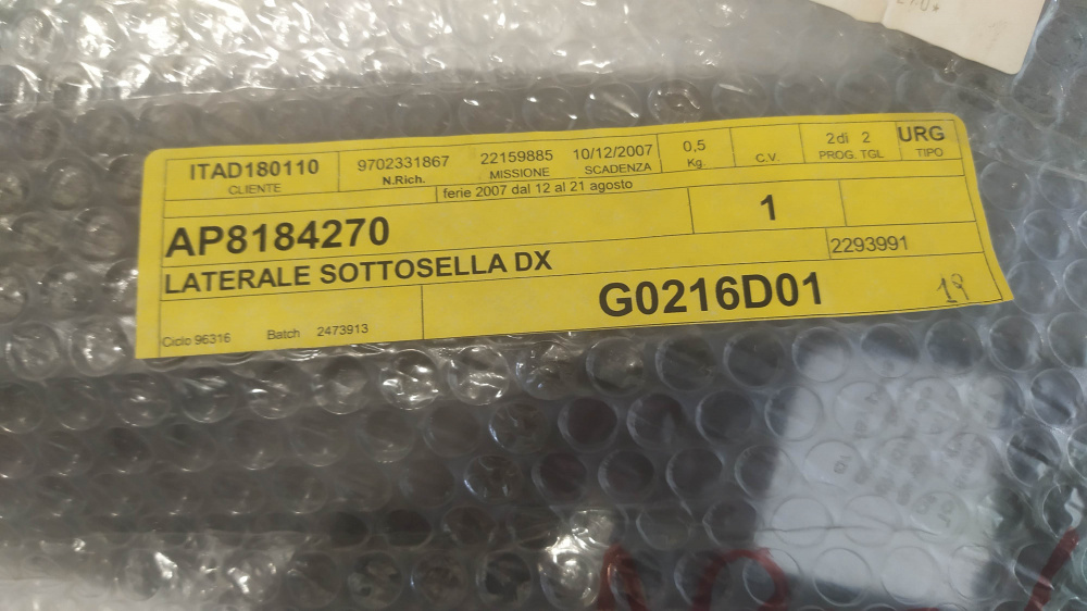 laterale sottosella dx