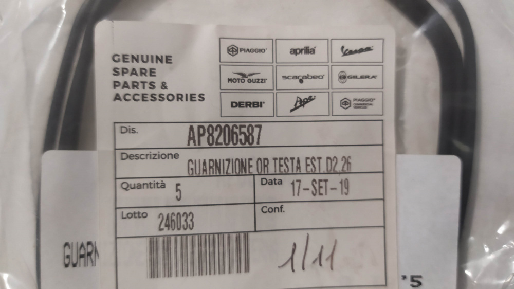 guarnizione or testa est d. 2.