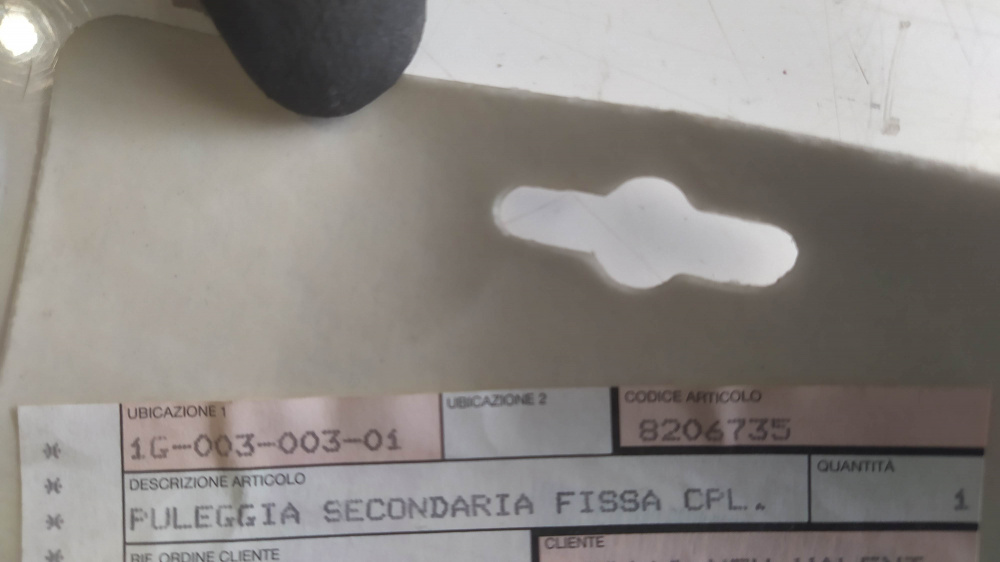 puleggia secondaria fissa cpl.
