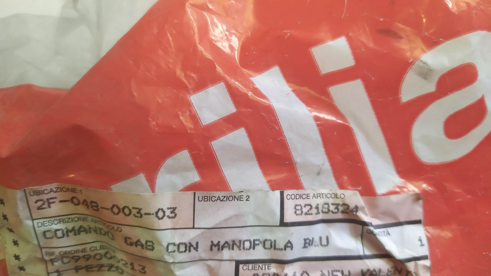 comando gas con manopola blu