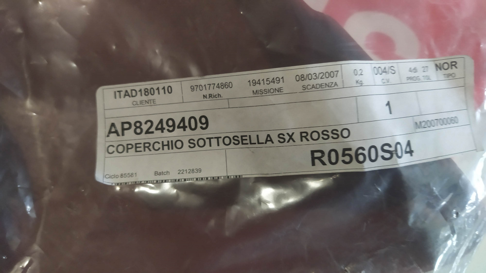 coperchio sottosella sx rosso