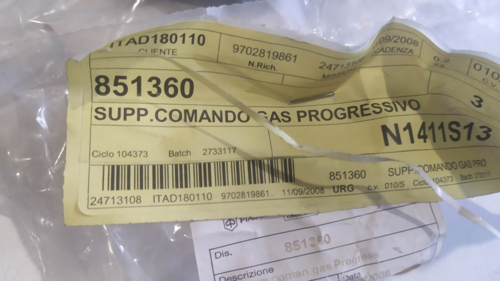 supporto comando gas progressivo aprilia rxv - sxv 4.5 / 5.5 ´06 - ´11 / mxv 450 ´08 - ´11