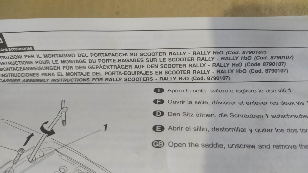 portapacchi scooter rally