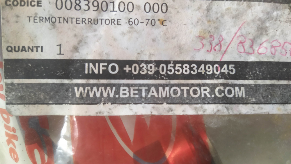termointerruttore 60 - 70 gradi beta