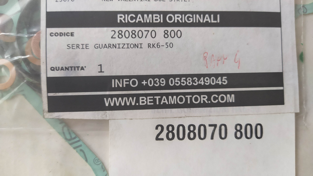serie guarnizioni beta rk6 50