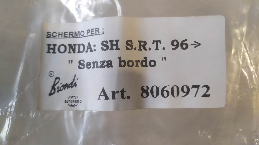 parabrezza biondi senza bordo honda sh rst ´96 - codice attacchi 8500876