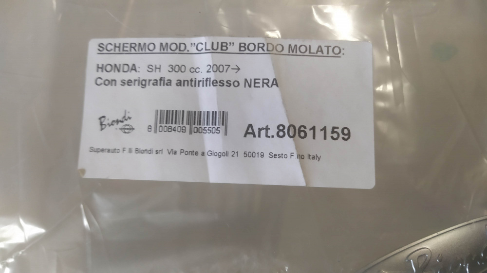 parabrezza club honda sh 300 ´07 con antiriflesso