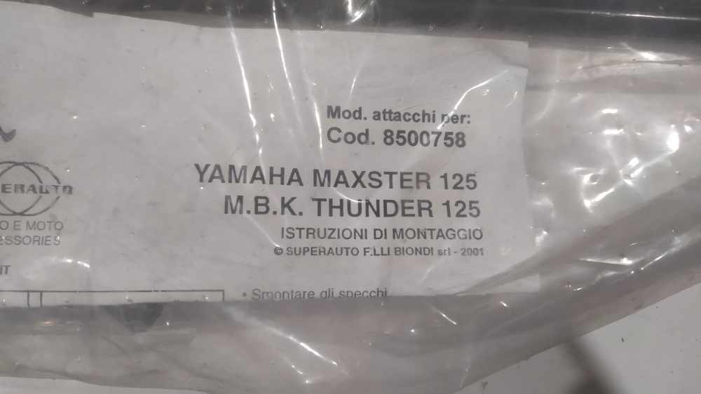 attacchi parabrezza biondi mbk thunder 125 - yamaha maxster 125
