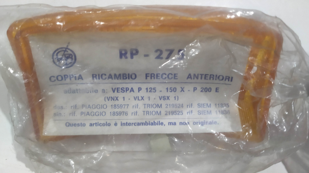 coppia gemme frecce anteriori piaggio vespa px 125/150 - pe 200