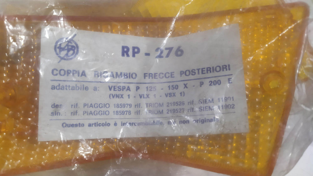 coppia gemme frecce posteriori bosatta piaggio vespa px 125/150 - pe 200