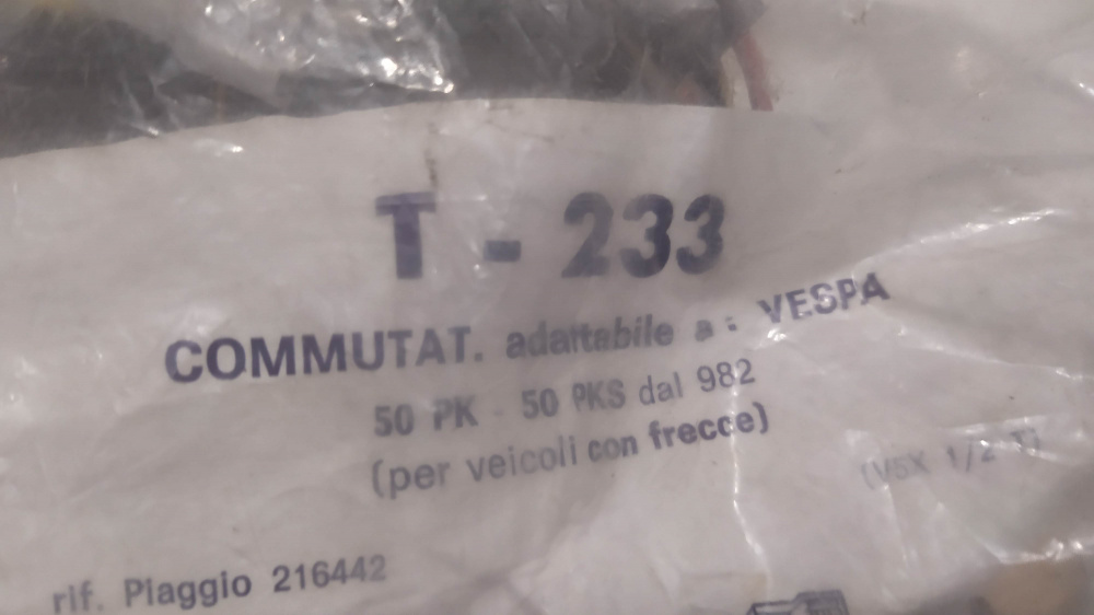 commutatore frecce vimercati piaggio vespa 50 pk / pks da ´82 veicoli con frecce