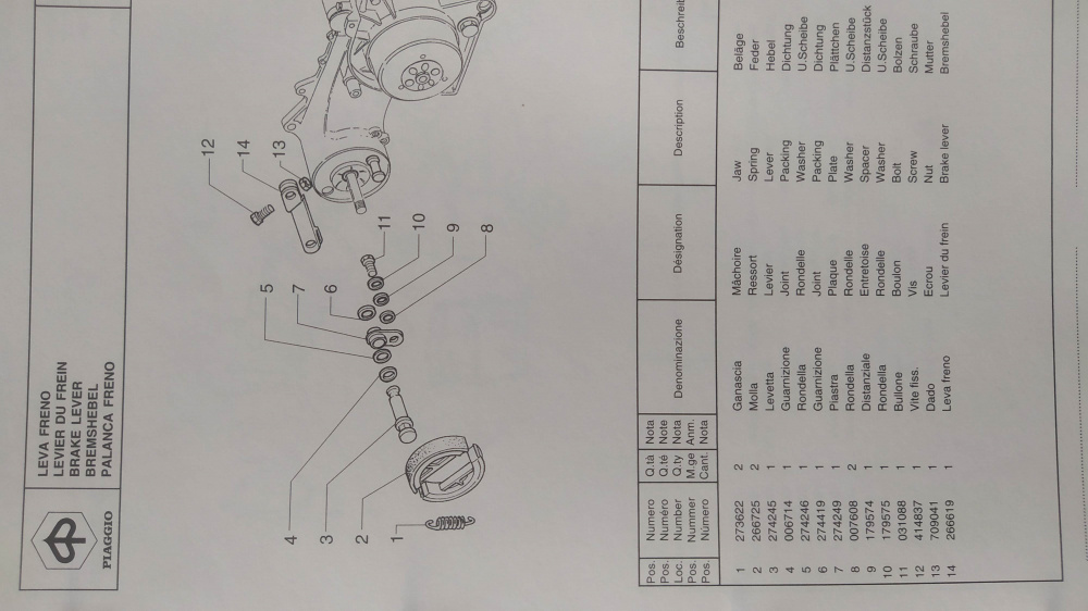 catalogo ricambi originale piaggio sfera 125 mod zapm0100