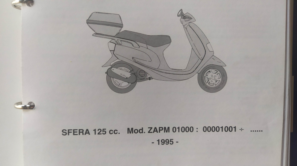 catalogo ricambi originale piaggio sfera 125 mod zapm0100