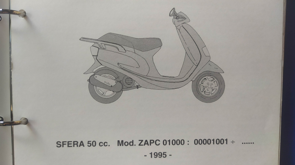 catalogo ricambi originale piaggio sfera 50 mod zapc0100