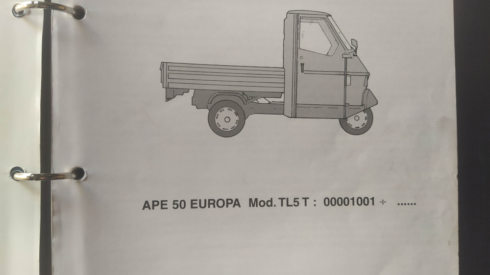 catalogo ricambi originale piaggio ape 50 europa mod tl5t