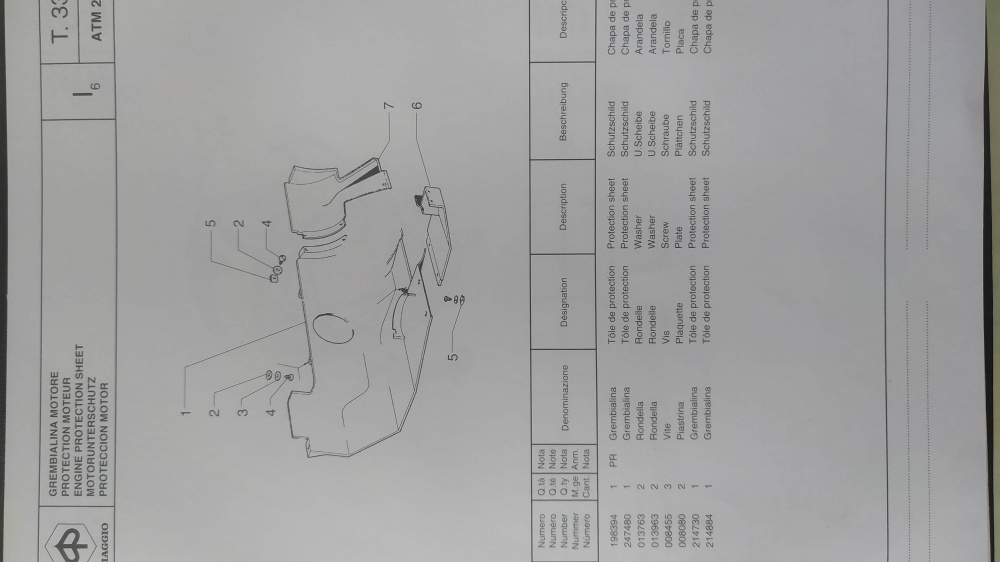 catalogo ricambi originale e variante 579172 piaggio ape tm p703 manubrio/volante mod atm2t